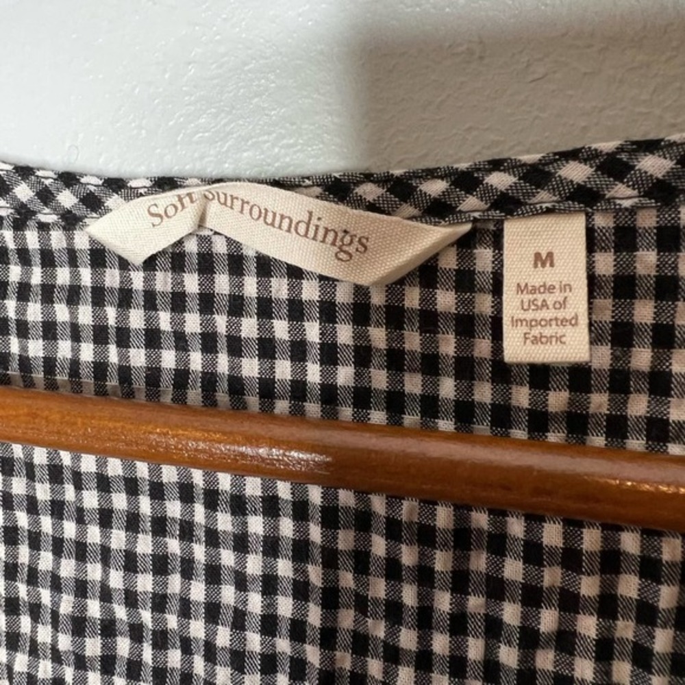 Soft Surroundings Gala Black Gingham Asymmetrical Sleeveless Tunic Top medium - Picture 7 of 7